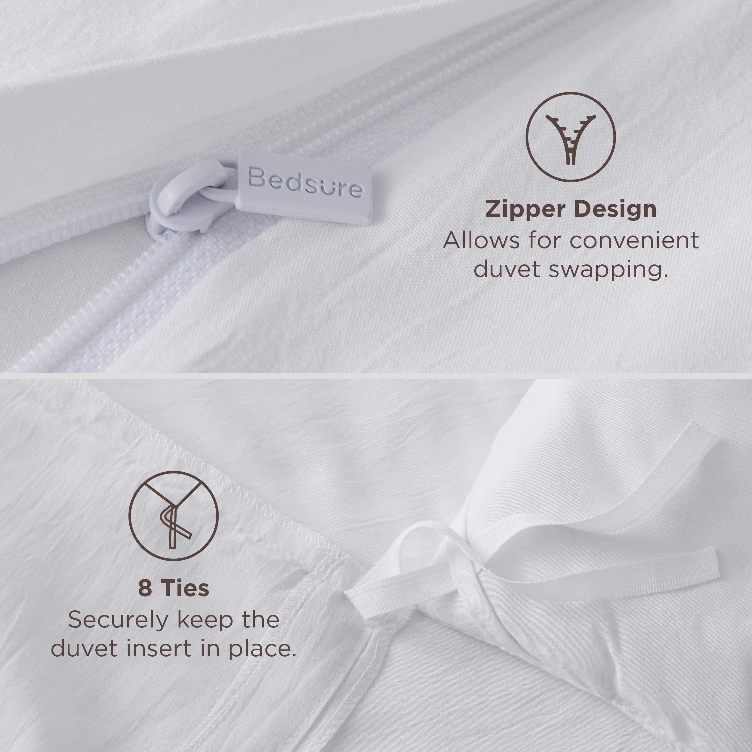 Soft Prewashed Duvet Cover Set with Zipper Closure