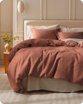 100% Cotton Waffle Weave Breathable Duvet Cover Set
