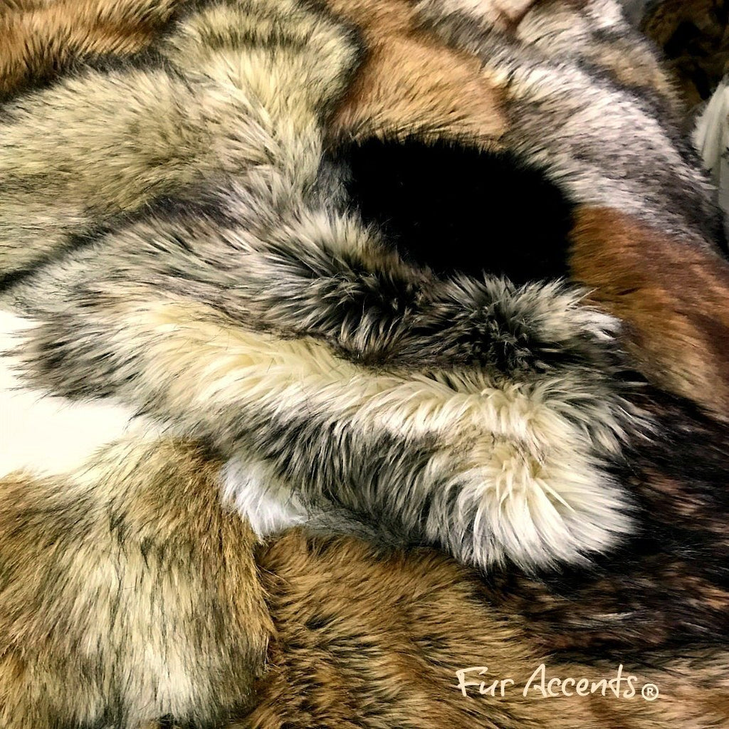 Luxury Patchwork Fur King Bedspread and Throw Blanket