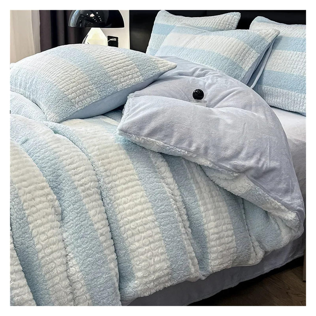 Deluxe Warm Milk Velvet Comforter and Bedding Set