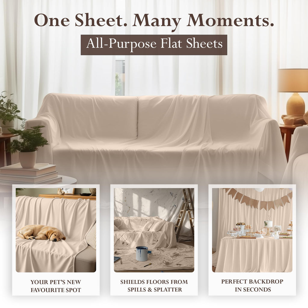 Ultra-Soft Breathable Hotel-Style Flat Bed Sheet