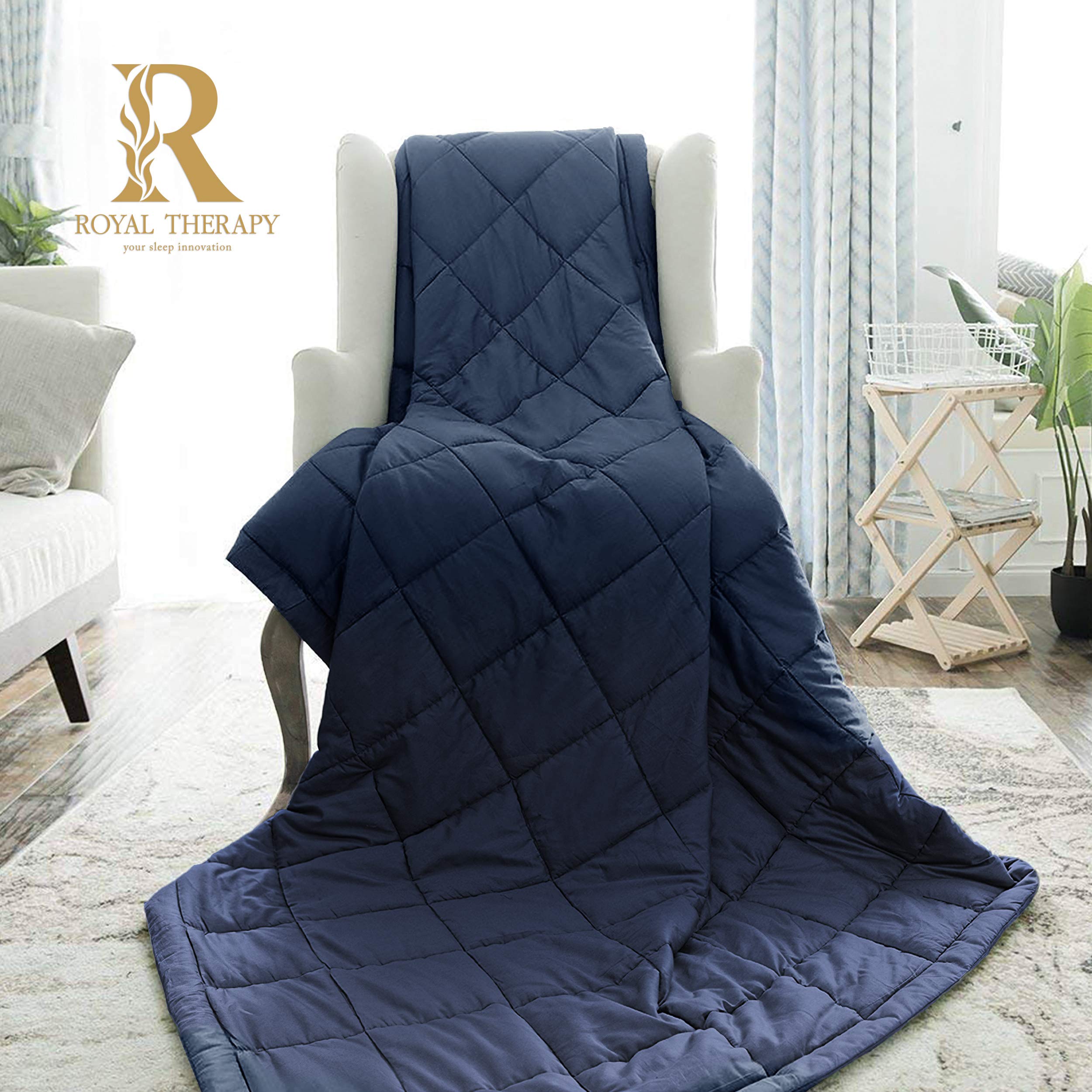 Weighted Blanket with Premium Glass Beads for Deep Sleep