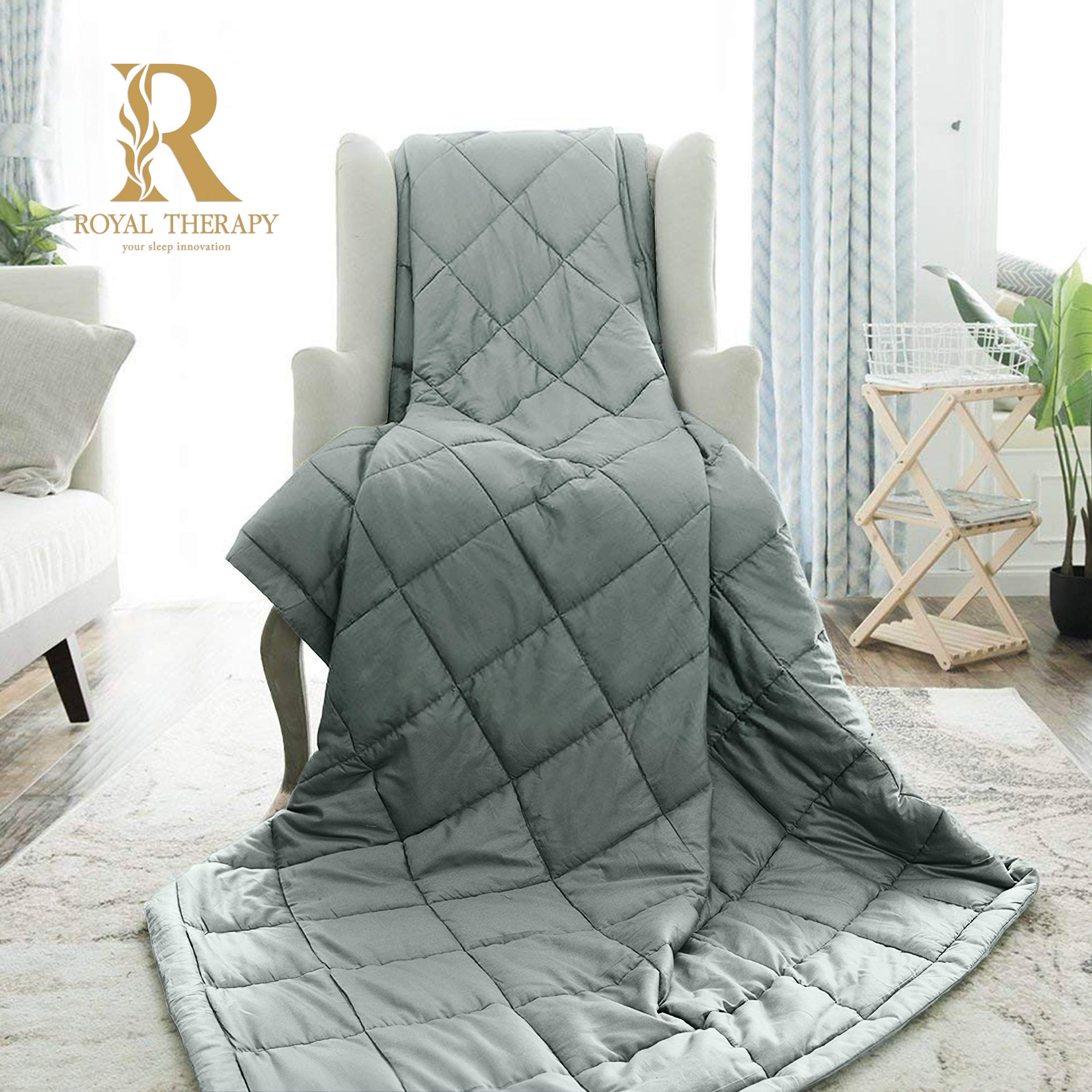 Weighted Blanket with Premium Glass Beads for Deep Sleep