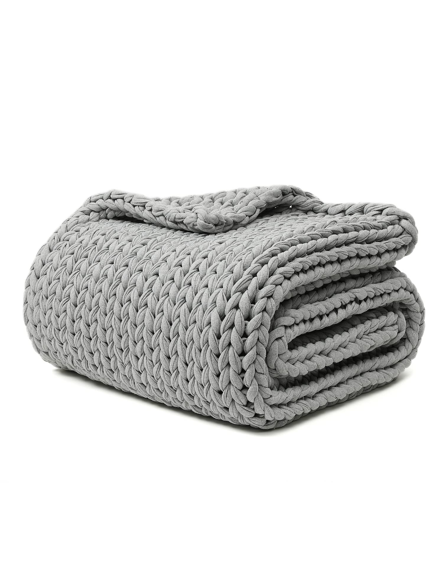 Chunky Knit Weighted Blanket with Breathable Cozy Design