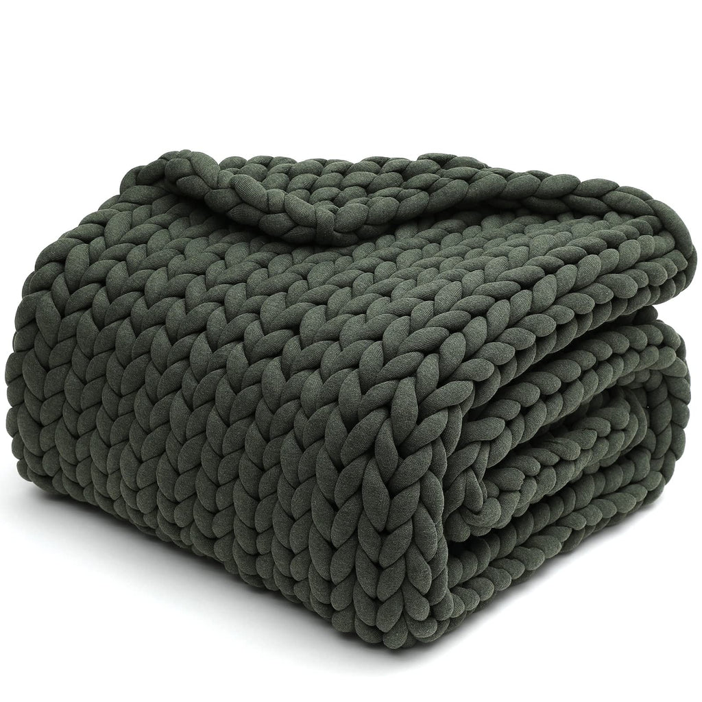 Chunky Knit Weighted Blanket with Breathable Cozy Design