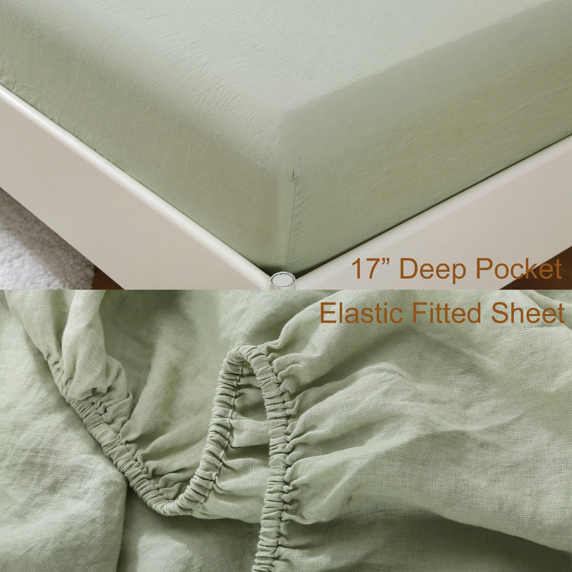100% French Linen Luxury Bed Sheet Set