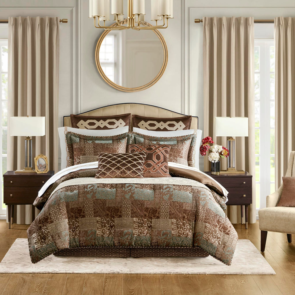 4-Piece California King Red Comforter Bedding Set