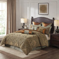10-Piece King Jacquard Comforter Bedding Set in Brown