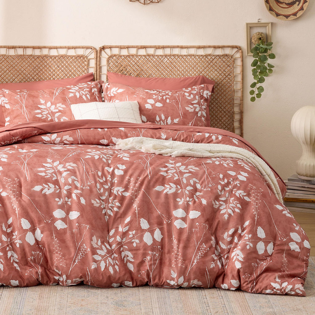 Reversible Floral Bed-in-a-Bag Comforter Set with Sheets