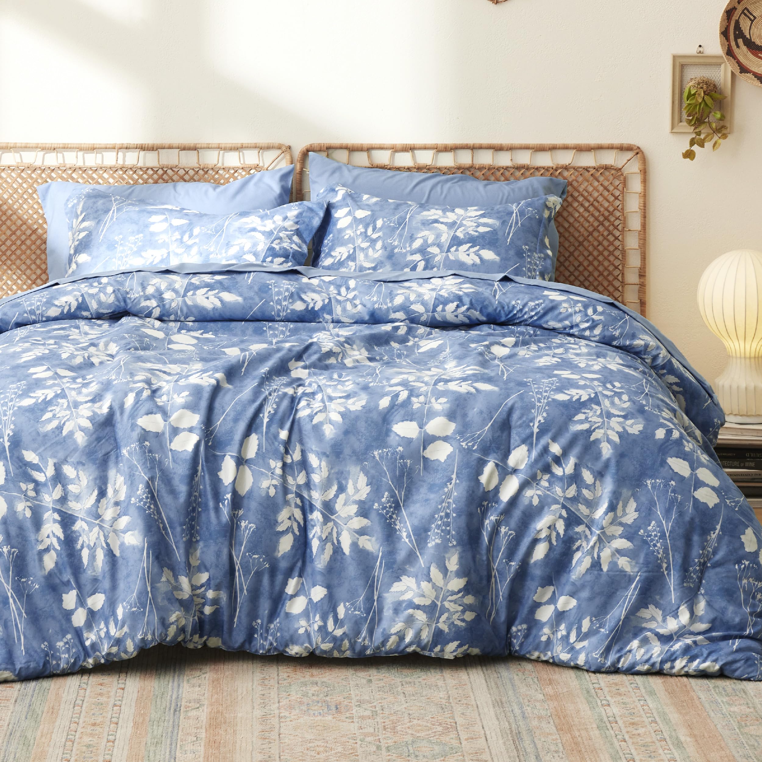 Reversible Floral Bed-in-a-Bag Comforter Set with Sheets