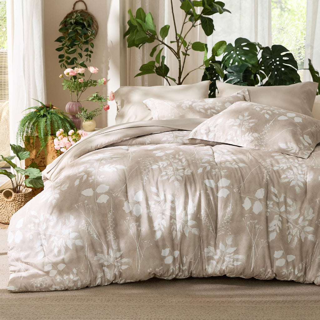 Reversible Floral Bed-in-a-Bag Comforter Set with Sheets