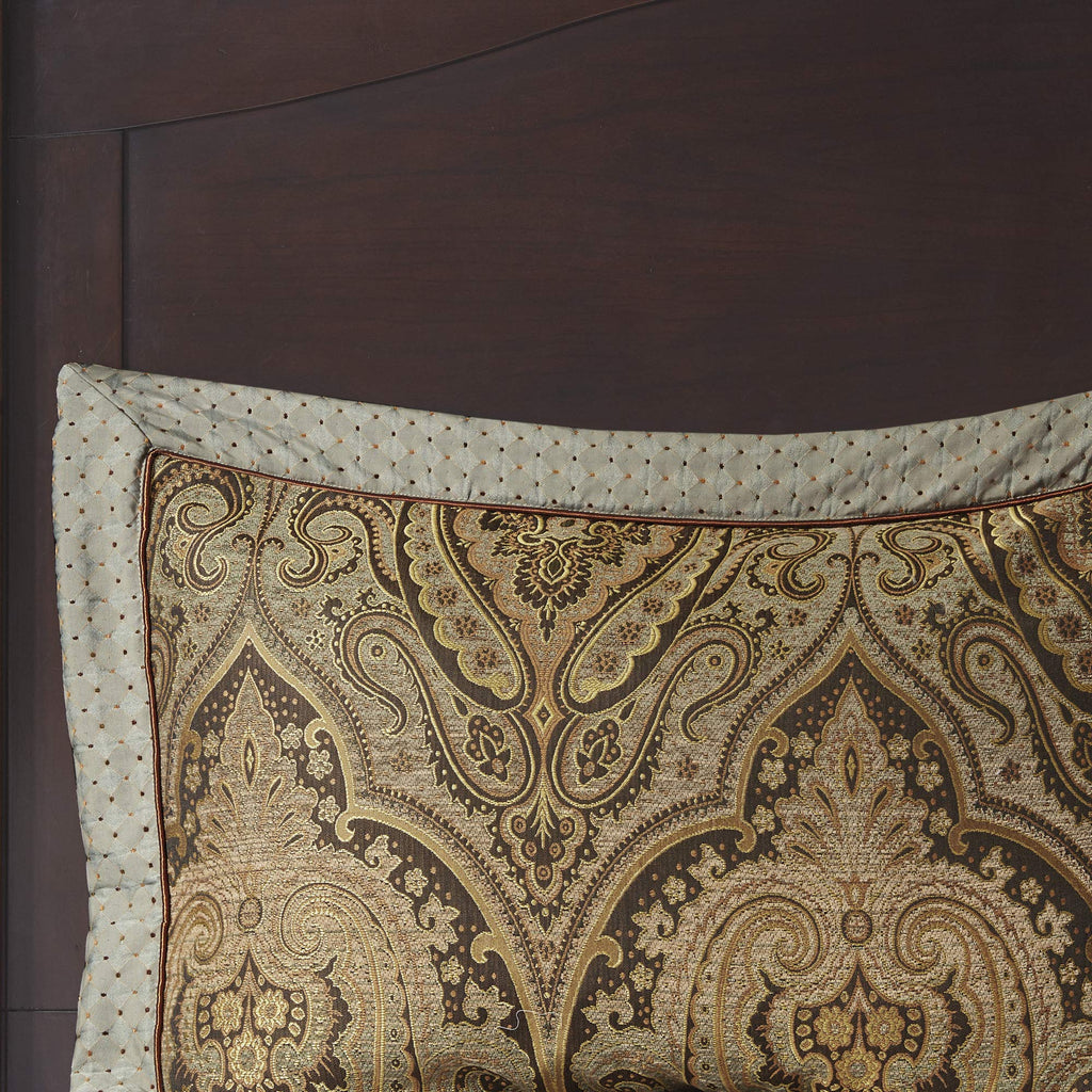 10-Piece King Jacquard Comforter Bedding Set in Brown