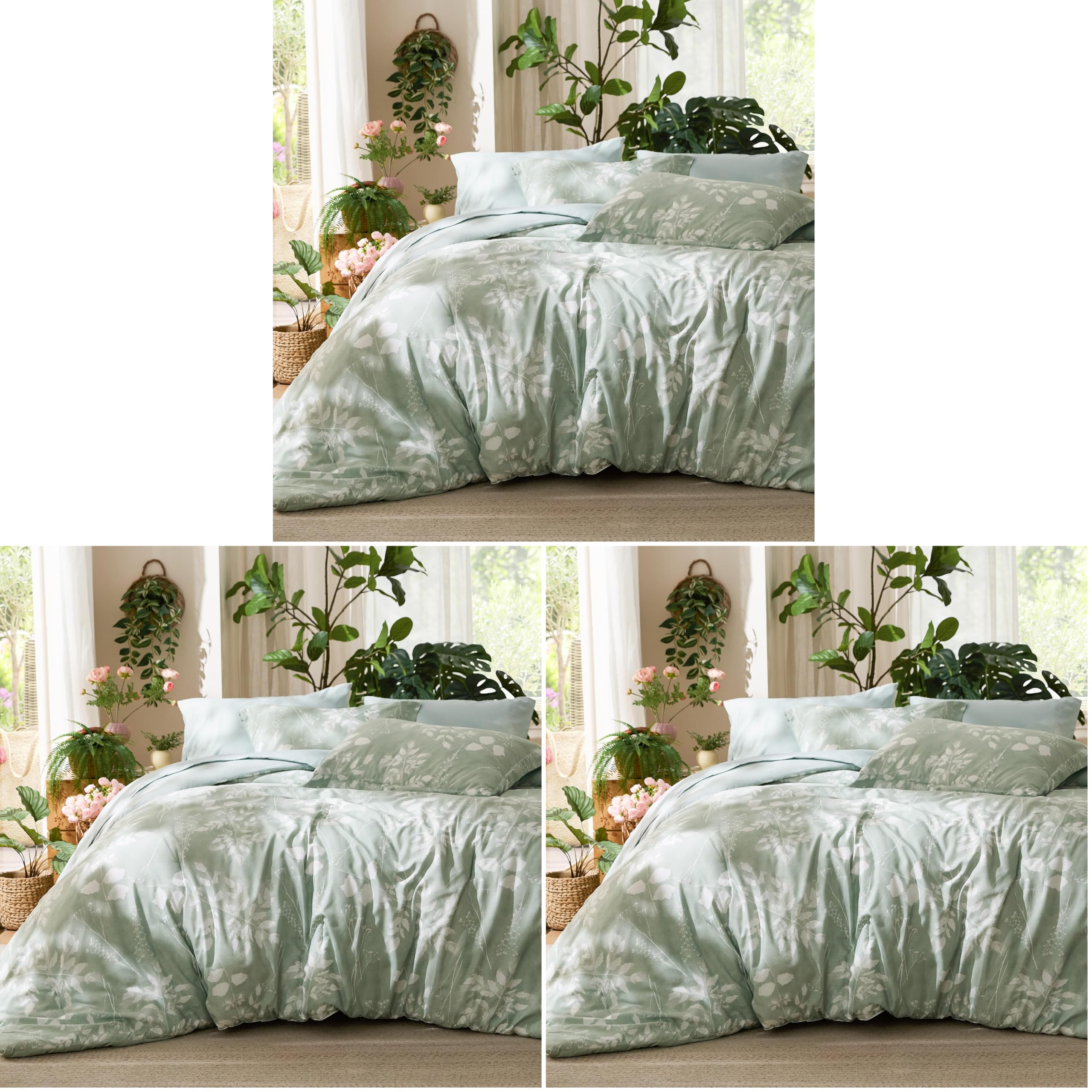 Reversible Floral Bed-in-a-Bag Comforter Set with Sheets