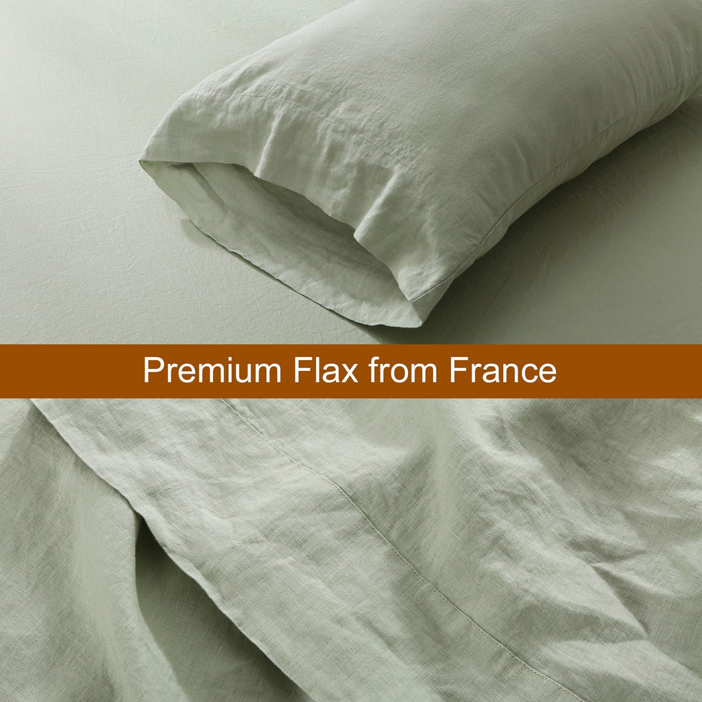 100% French Linen Luxury Bed Sheet Set