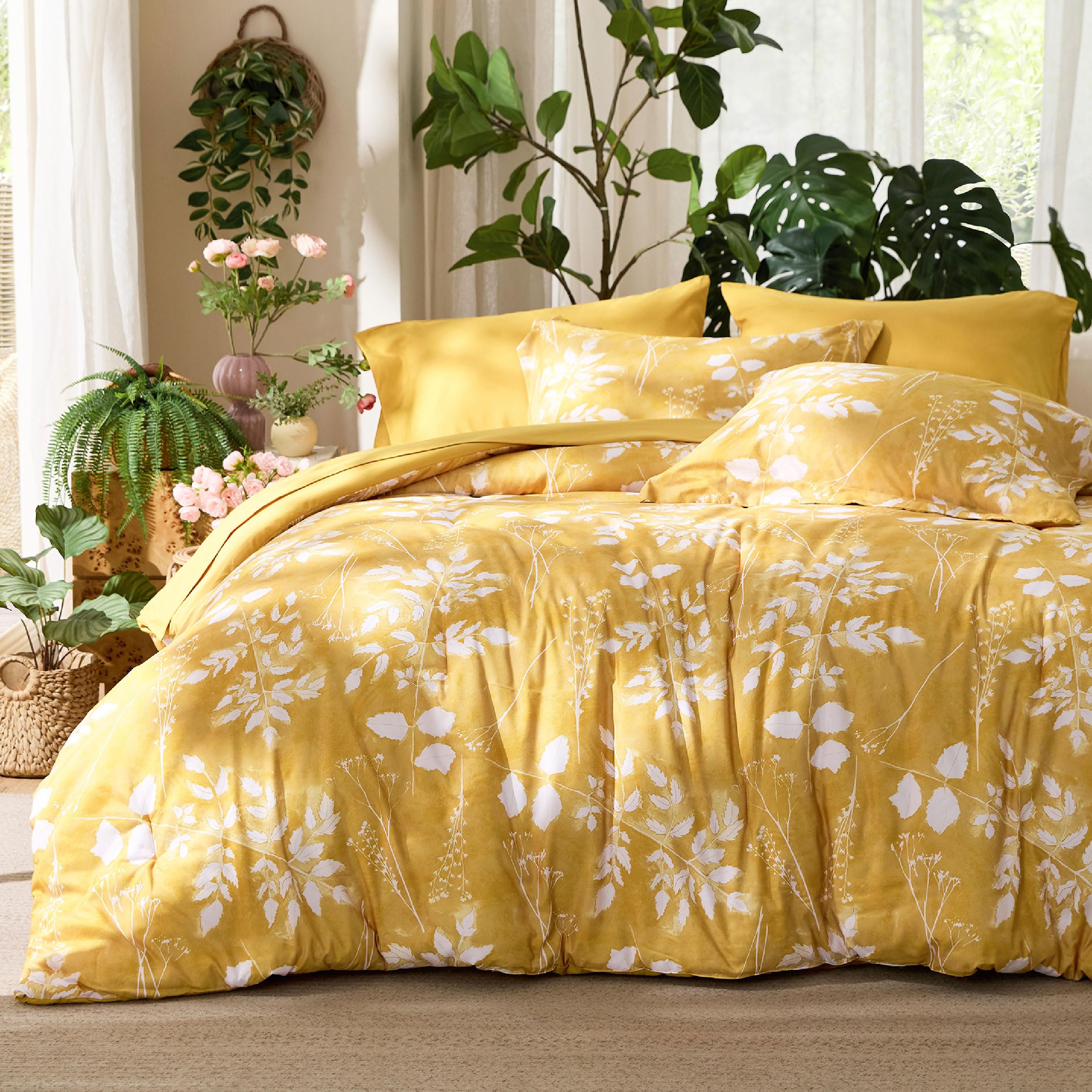 Reversible Floral Bed-in-a-Bag Comforter Set with Sheets