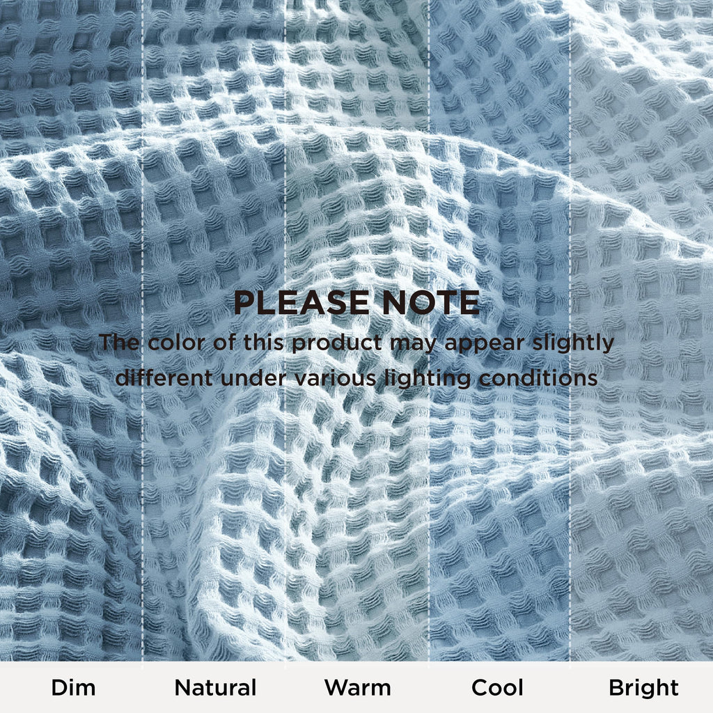 Lightweight 100% Cotton Waffle Blanket for Bed and Couch