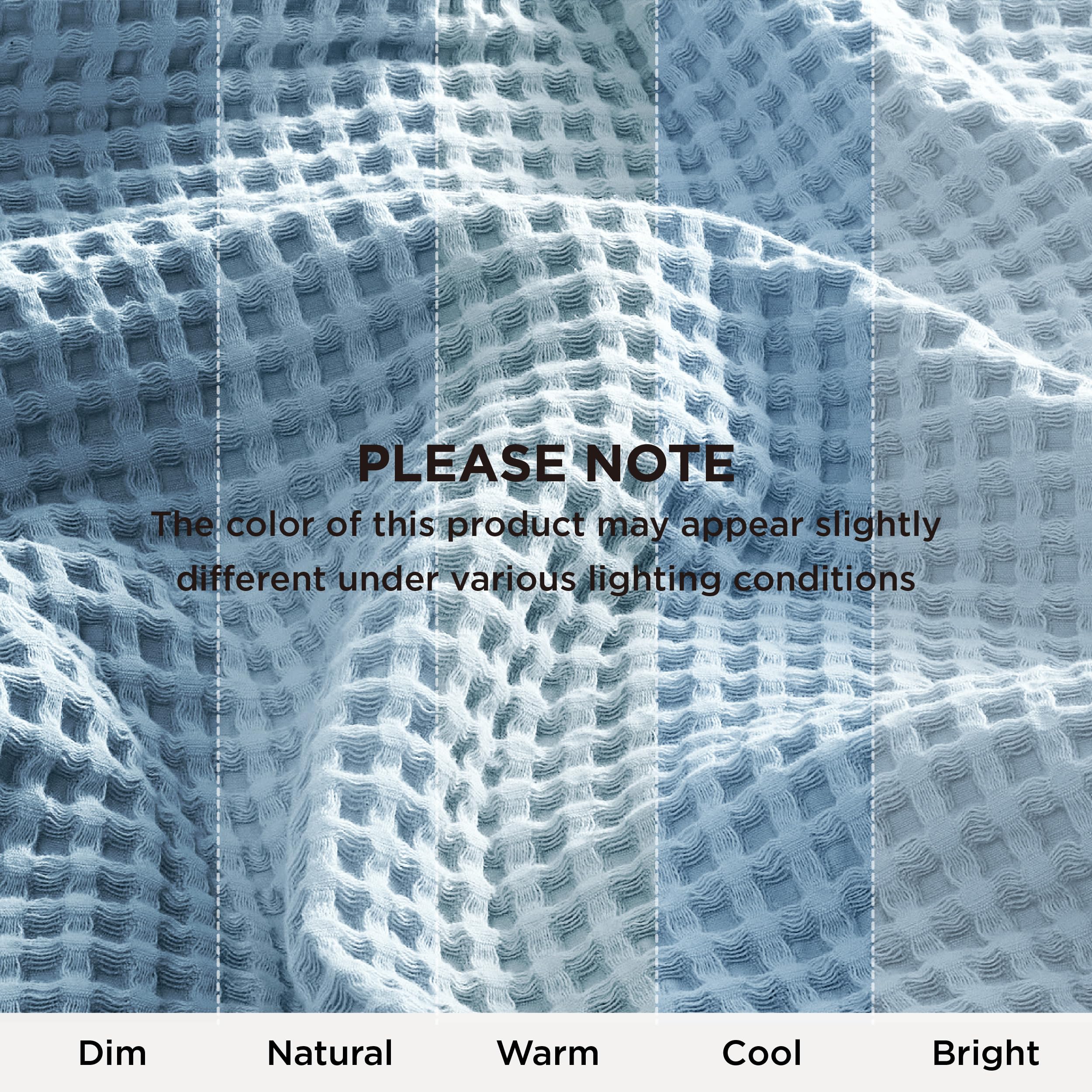 Lightweight 100% Cotton Waffle Blanket for Bed and Couch