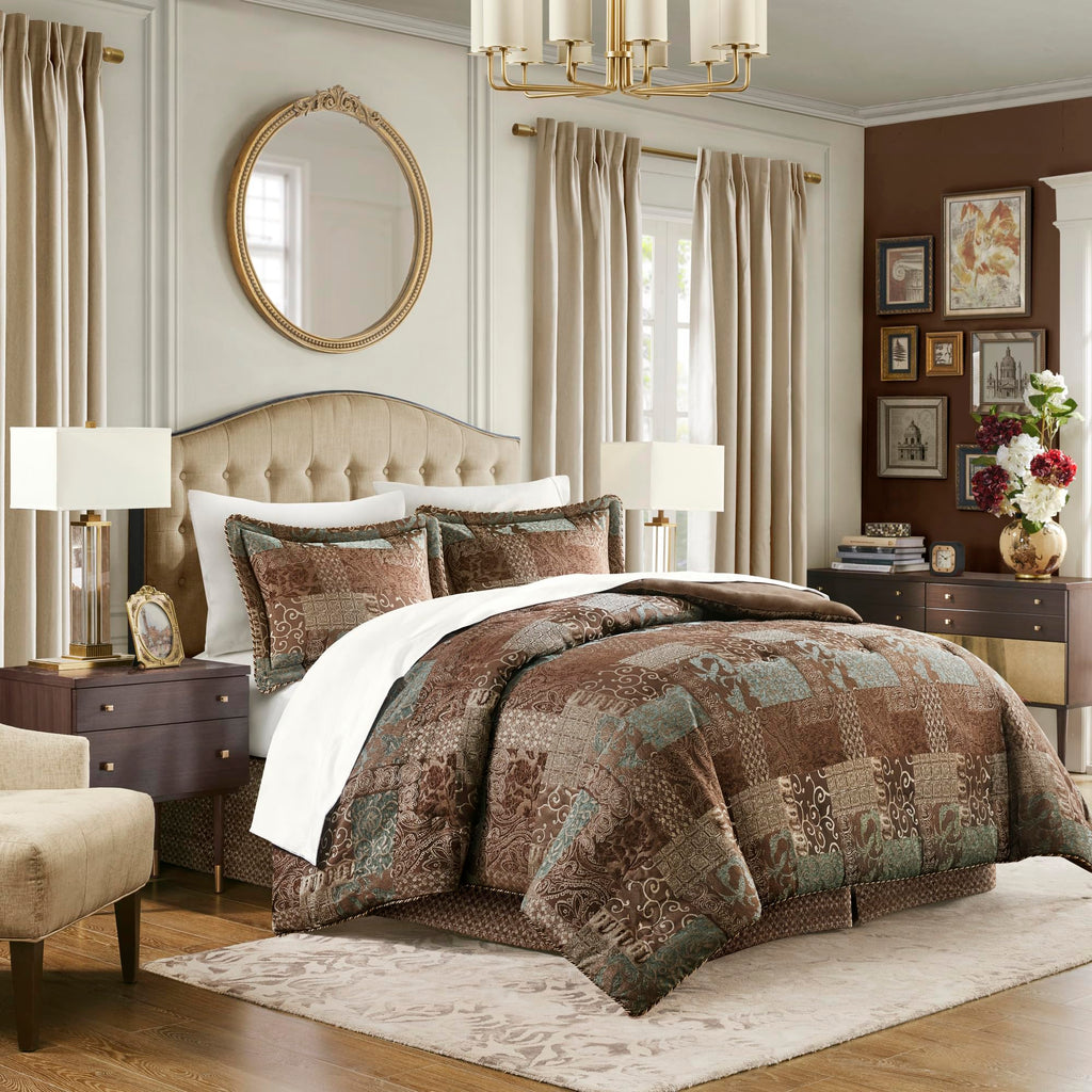 4-Piece California King Red Comforter Bedding Set