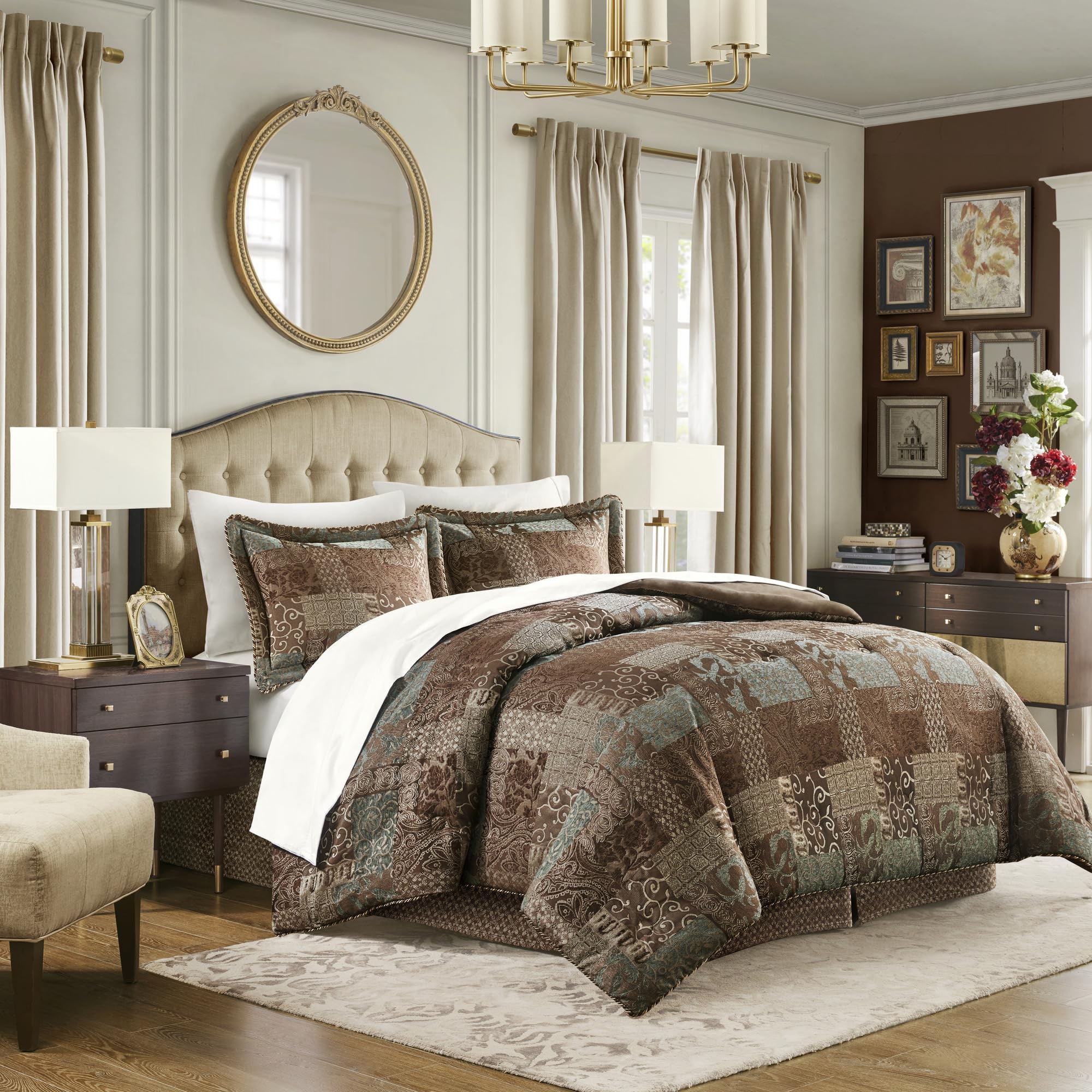 4-Piece California King Red Comforter Bedding Set