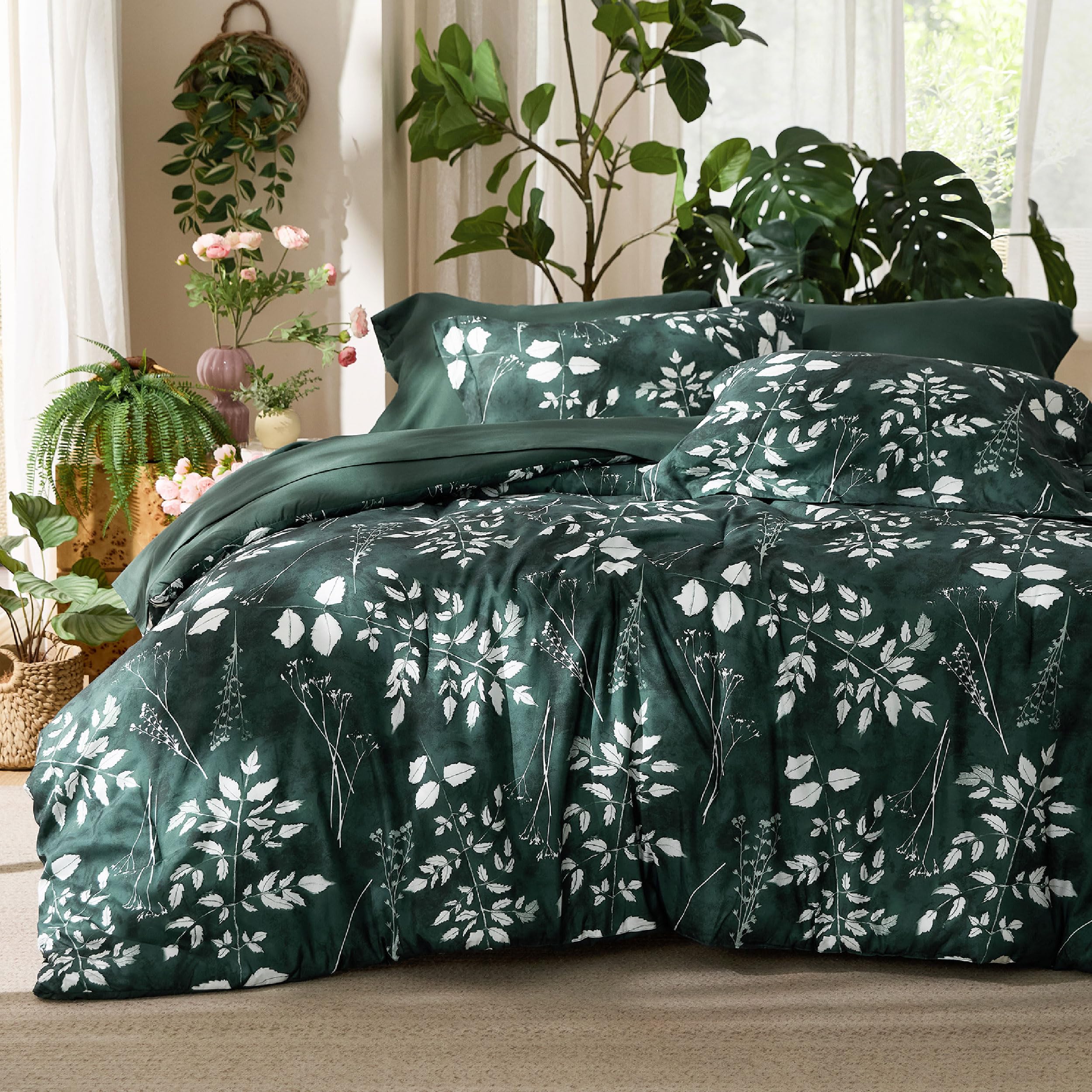 Reversible Floral Bed-in-a-Bag Comforter Set with Sheets